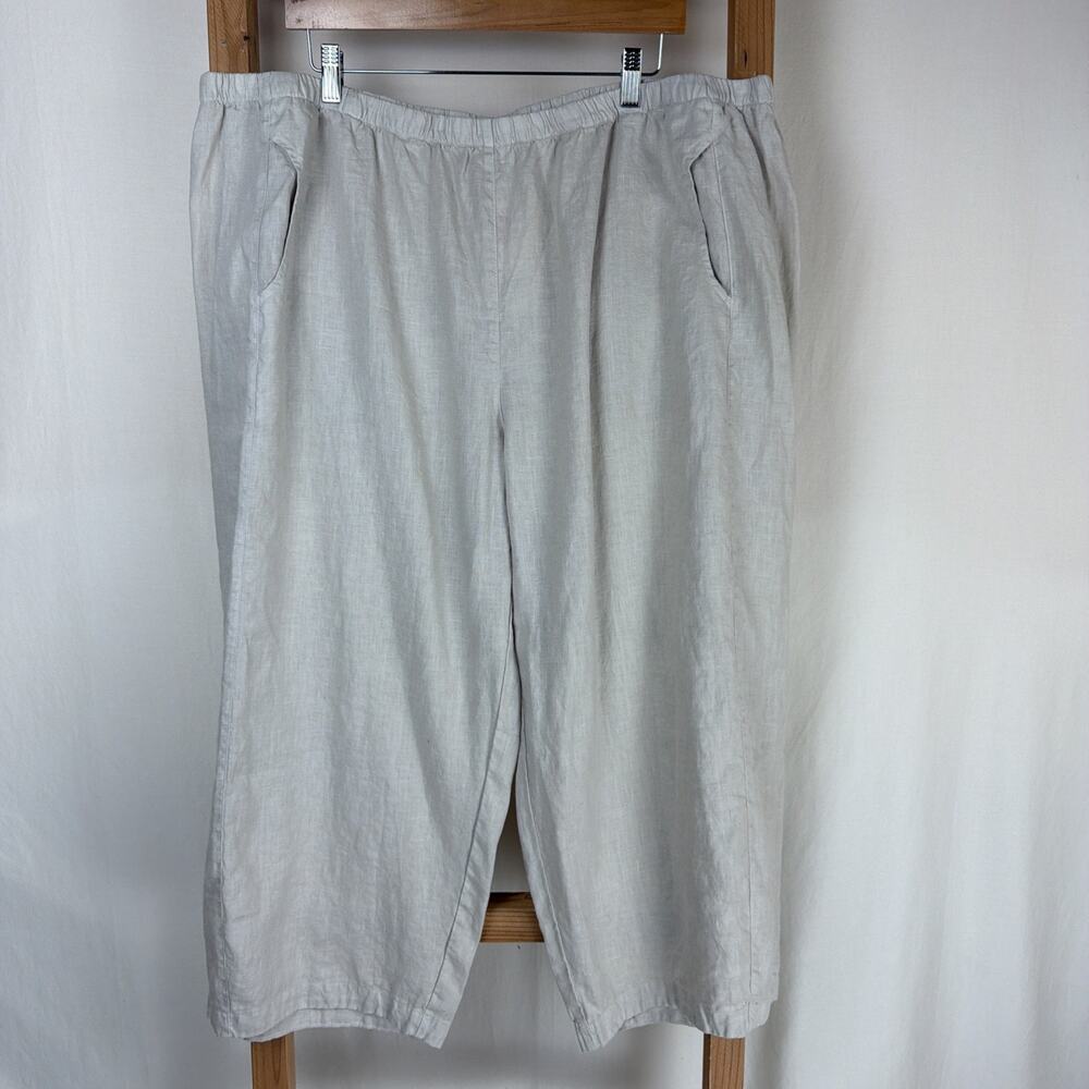 NWT Kleen Desert Khaki Lantern Pants 100% Linen #0818 3X